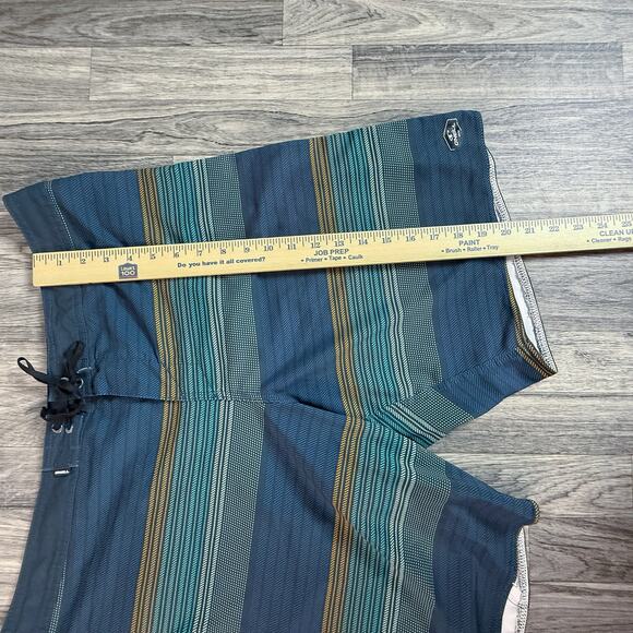 O’Neill Superfreak Board Shorts Mens 38 Blue Striped Surf Swim Trunks Drawstring - Picture 4 of 8